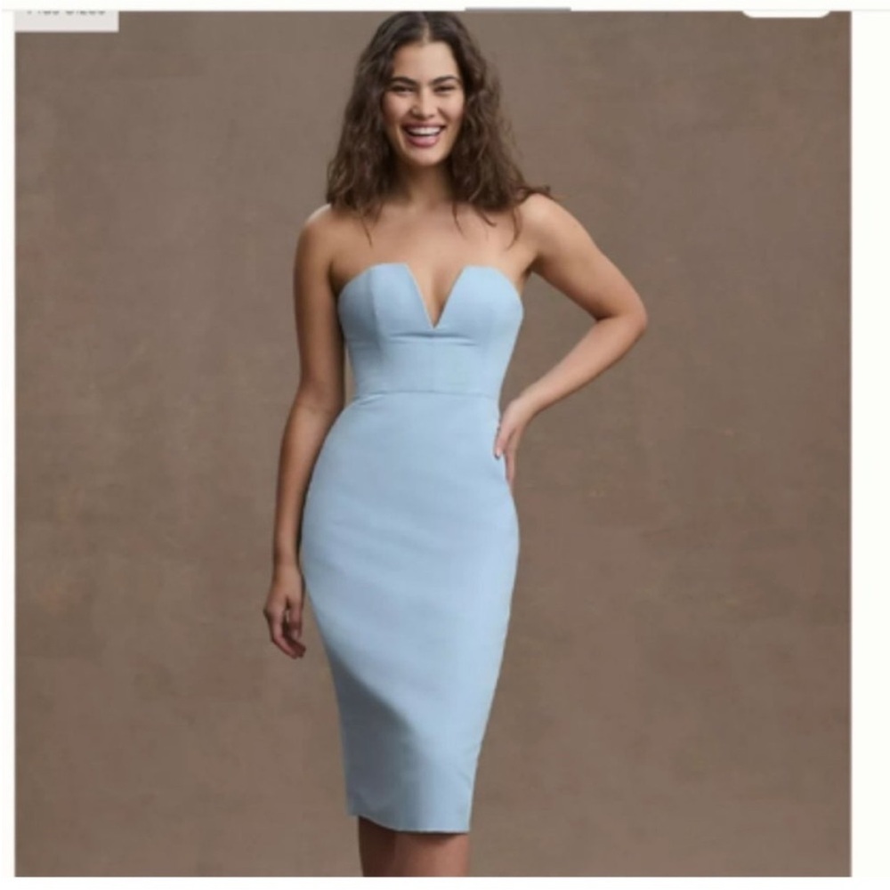 Sachin + Babi Blue Strapless Sweetheart Bodycon Dress